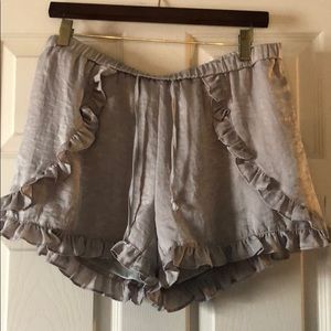 Crescent Ruffed Silky Shorts